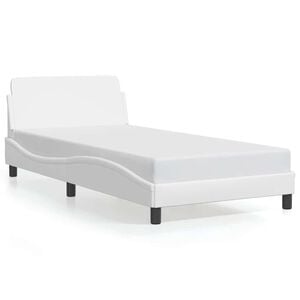 vidaXL Cadre de lit Dover blanc 100x203 cm similicuir