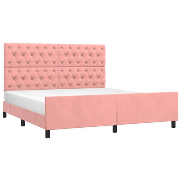 vidaXL Cadre de lit sans matelas rose 160x200 cm velours