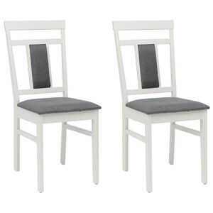vidaXL Chaise de salle &agrave; manger 2 pc Bois de Caoutchouc Massif