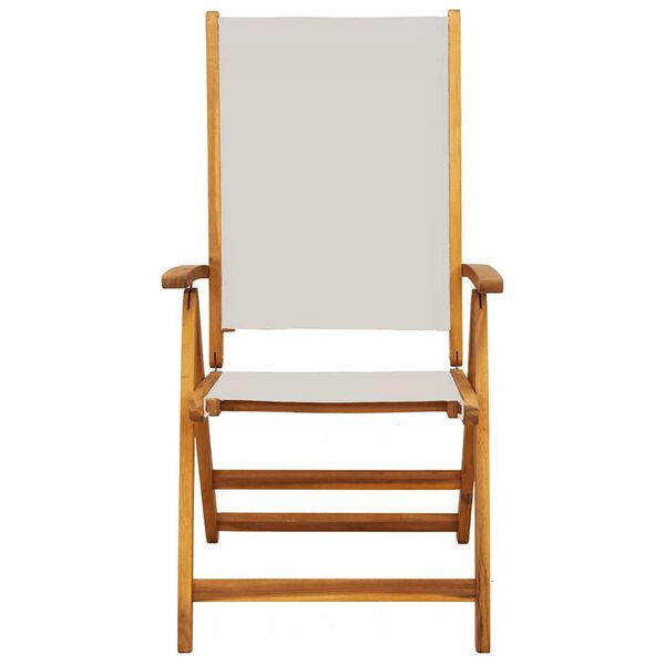 vidaXL Chaises pliables de jardin lot de 2 bois d'acacia et textil&egrave;ne