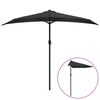 vidaXL Parasol de balcon avec m&acirc;t en aluminium Noir 270x144x222cm Demi