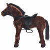 vidaXL Jouet en peluche Cheval Marron fonc&eacute; XXL