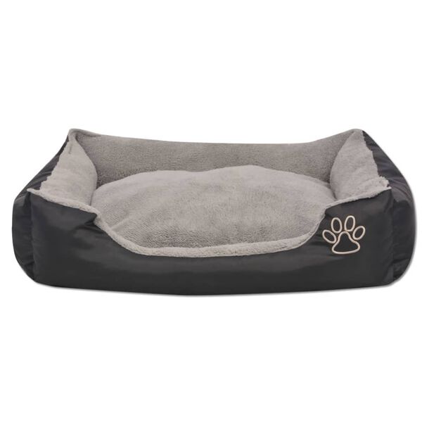 vidaXL Lit pour chiens avec coussin rembourr&eacute; Taille XXL Noir