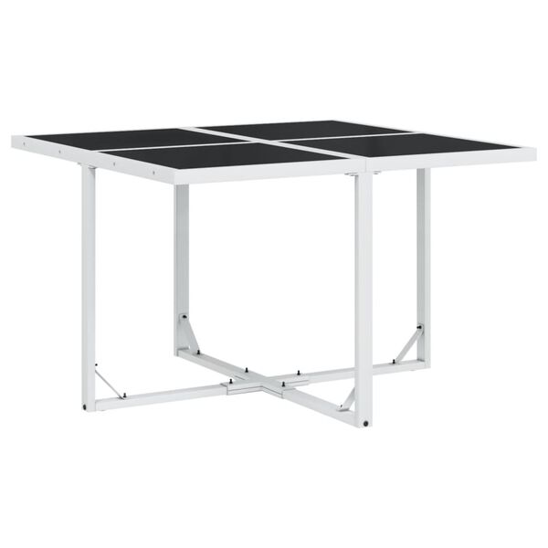 vidaXL Ensemble à manger de jardin avec coussins 5 pcs blanc textilène