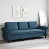 vidaXL Canap&eacute; &agrave; 3 places Bleu 180 cm Velours