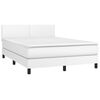 vidaXL Sommier &agrave; lattes de lit avec matelas Blanc 140x200cm Similicuir