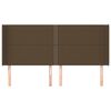 vidaXL T&ecirc;te de lit avec oreilles Marron fonc&eacute; 163x16x118/128 cm Tissu