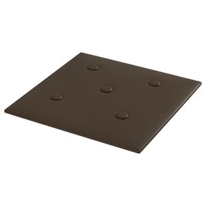 vidaXL T&ecirc;te de lit murale 12 pcs Marron 30 x 30 cm Simili cuir