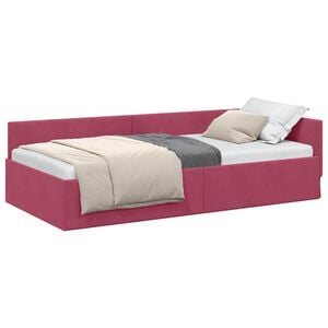 vidaXL Cadre de lit d'angle Bordeaux 80 x 200 cm Velours