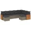 vidaXL Salon de jardin 9 pcs avec coussins gris r&eacute;sine tress&eacute;e