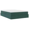 vidaXL Lit avec rangement et matelas Vert foncé 140 x 190 cm Velours