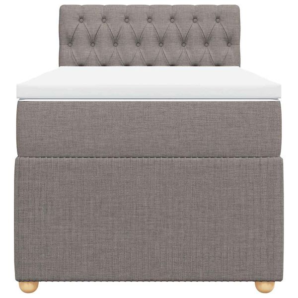 vidaXL Sommier &agrave; lattes de lit avec matelas Taupe 90x190 cm Tissu