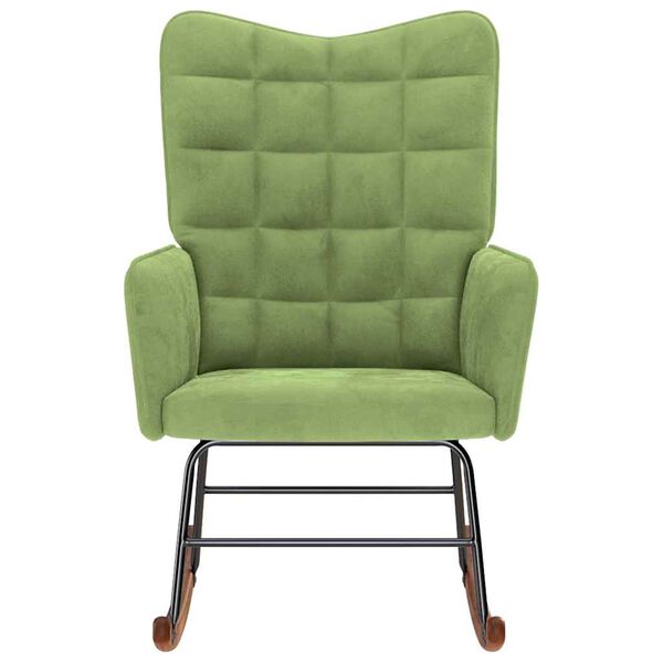 vidaXL Chaise &agrave; bascule Vert clair Velours