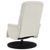 vidaXL Fauteuil inclinable avec repose-pied cr&egrave;me velours