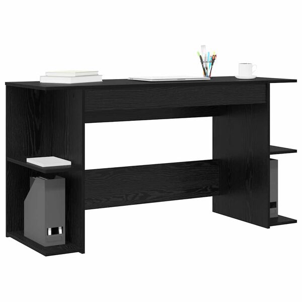vidaXL Bureau Autre Ch&ecirc;ne noir 140 x 50 x 75 cm Bois d'ing&eacute;nierie