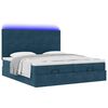 VidaXL Cadre de lit ottoman avec matelas bleu fonc&eacute; 180x200 cm velours