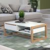 Trendteam Table basse Dakota Blanc et ch&ecirc;ne artisanal