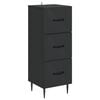 vidaXL Armoire &agrave; tiroirs Noir 33 x 34,5 x 89,5 cm Bois d'ing&eacute;nierie