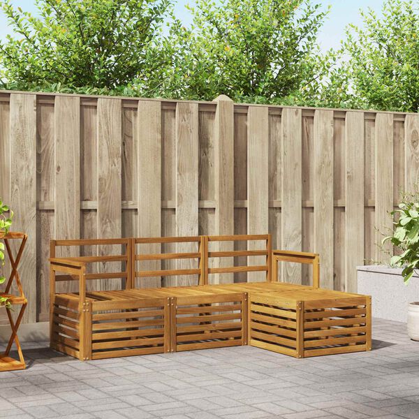 vidaXL Ensembles de canap&eacute;s 4 pcs Naturel Bois d'Acacia Massif