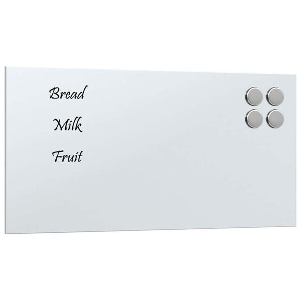 vidaXL Tableau noir magn&eacute;tique mural Blanc 40x20 cm Verre tremp&eacute;