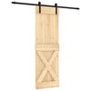 vidaXL Porte coulissante Naturel et noir 70 x 210 cm