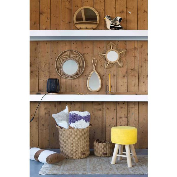 KidsDepot Tabouret Iggy 29 cm Coton et bois Jaune