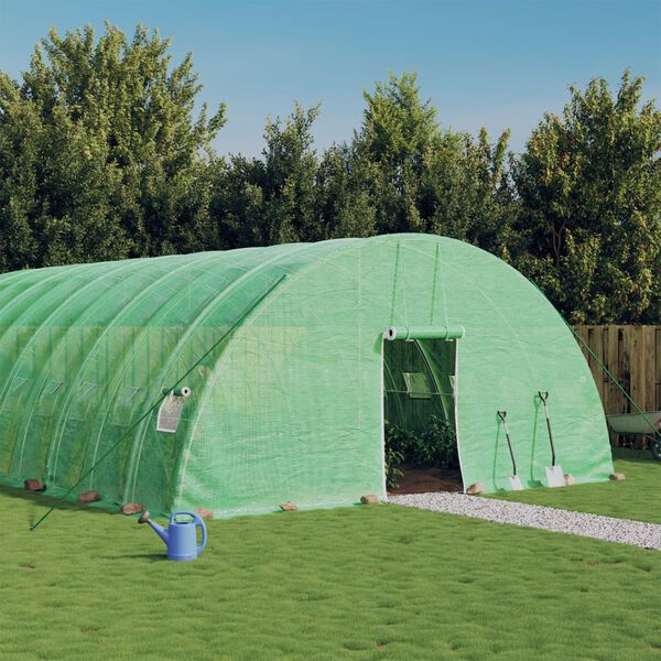 vidaXL Serre avec cadre en acier vert 108 m&sup2; 18x6x2,85 m