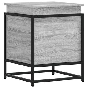 vidaXL Bo&icirc;te de rangement avec couvercle sonoma gris bois d&rsquo;ing&eacute;nierie