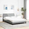 vidaXL Cadre de lit sans matelas Hanko gris clair 140x190 cm tissu