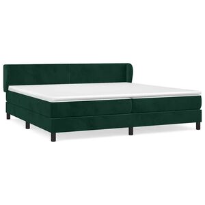 vidaXL Sommier &agrave; lattes de lit et matelas Vert fonc&eacute; 200x200cm Velours