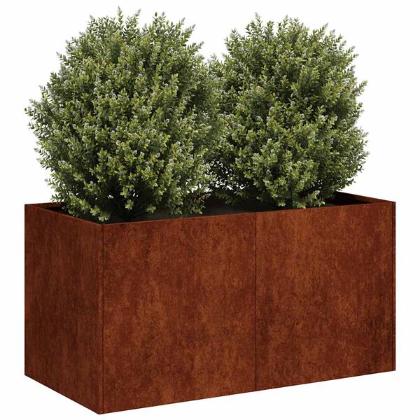 vidaXL Jardini&egrave;re rouill&eacute; 80x40x40 cm acier inoxydable