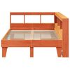 vidaXL Lit biblioth&egrave;que sans matelas cire marron 135x190 cm pin massif