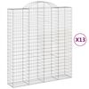 vidaXL Paniers &agrave; gabions arqu&eacute;s 13 pcs 200x50x220/240 cm Fer galvanis&eacute;