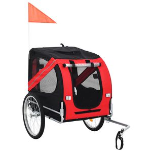vidaXL Remorque de v&eacute;lo pour animaux de compagnie rouge et noir