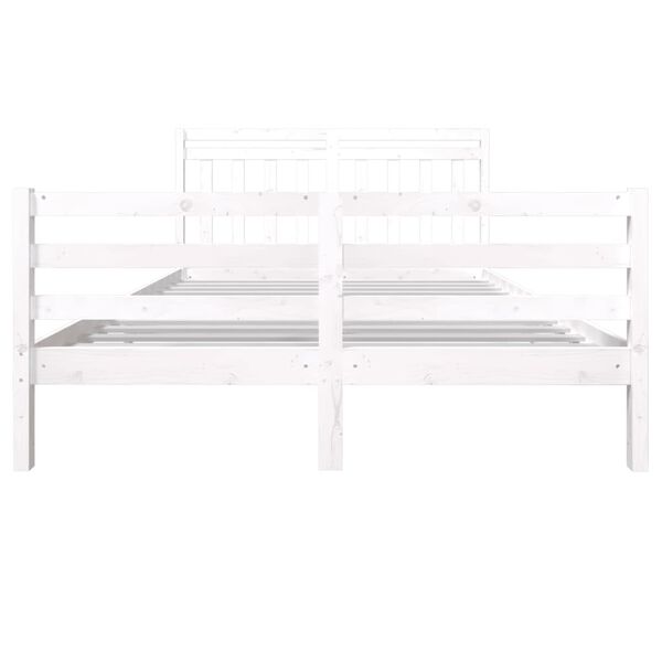 vidaXL Cadre de lit Blanc Bois massif 160x200 cm