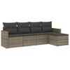 vidaXL Salon de jardin 5 pcs avec coussins gris r&eacute;sine tress&eacute;e