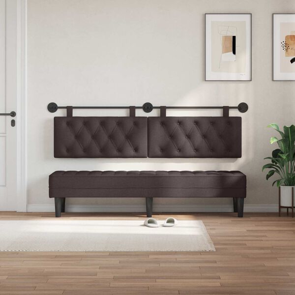 vidaXL T&ecirc;te de lit suspendue Marron fonc&eacute; 170 x 55 x 7 cm tissu