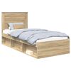 vidaXL Cadre de lit avec tiroir Ch&ecirc;ne Sonoma 75 x 190 cm Pin massif