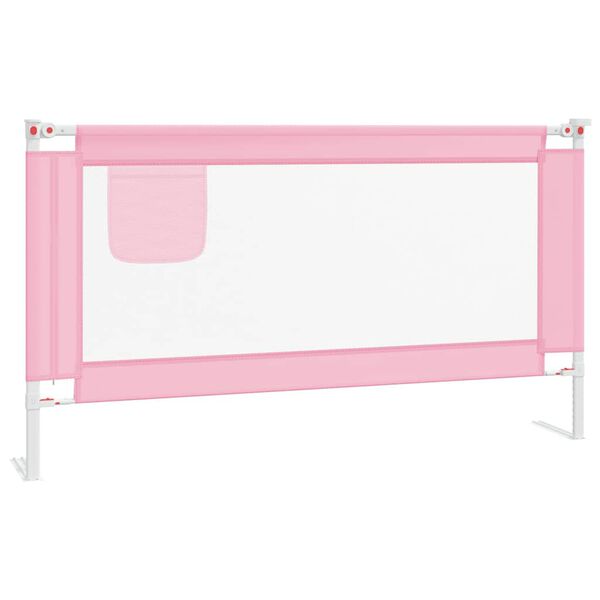 vidaXL Barri&egrave;re de s&eacute;curit&eacute; de lit d'enfant Rose 150x25 cm Tissu