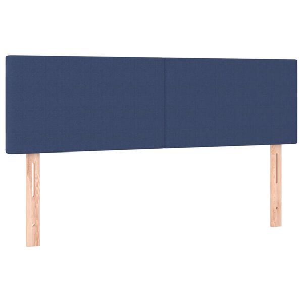 vidaXL T&ecirc;tes de lit 2 pcs Bleu 72x5x78/88 cm Tissu