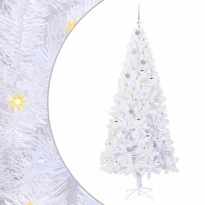 vidaXL Sapin de No&euml;l artificiel avec 300 LED Blanc 210 cm PVC et Acier