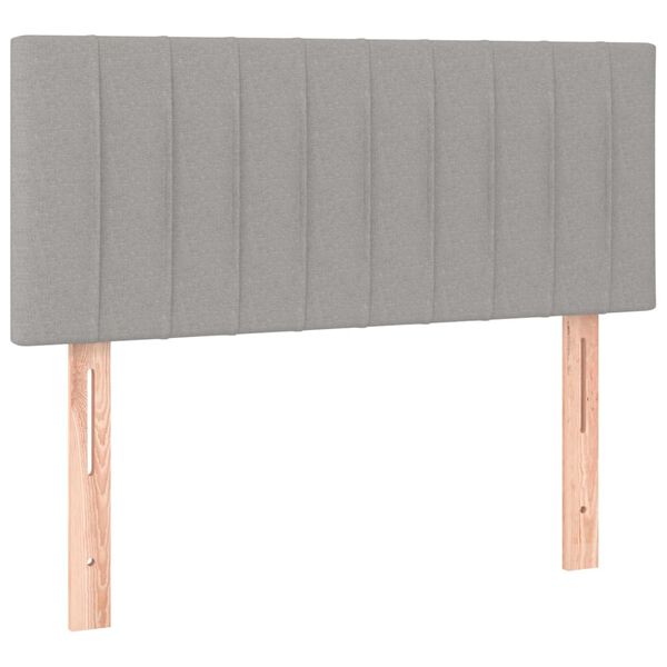 vidaXL T&ecirc;te de lit &agrave; LED Gris clair 80x5x78/88 cm Tissu