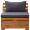 vidaXL Canapé de jardin 2 places avec coussins Bois d'acacia massif