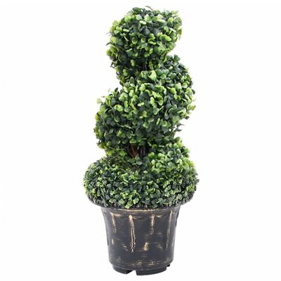 vidaXL Plante de buis artificiel en spirale avec pot Vert 59 cm