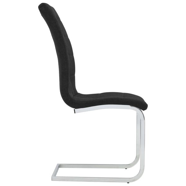 vidaXL Chaises &agrave; manger cantilever lot de 6 noir tissu