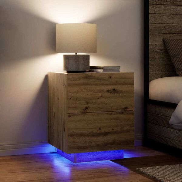 vidaXL Cabinet de chevet avec tiroir Ch&ecirc;ne artisanal 45 x 40 x 55 cm