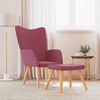 vidaXL Chaise de relaxation avec tabouret Rouge bordeaux Tissu