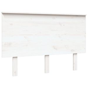 vidaXL T&ecirc;te de lit Blanc 124x6x82,5 cm Bois massif de pin