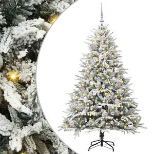 vidaXL Arbre de No&euml;l artificiel pr&eacute;-&eacute;clair&eacute; avec ensemble de boules