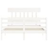 vidaXL Cadre de lit sans matelas blanc 140x190 cm bois massif